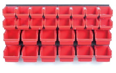 Závěsná stěna, držák s 28 boxy, 800x165x400 mm, plast - ORDERLINE