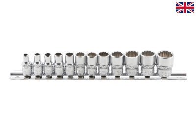 Hlavice 1/4" nástrčné, 12-hran, palcové 12ks - BGS 2755