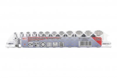 Hlavice 1/4" nástrčné, 12-hran, palcové 12ks - BGS 2755