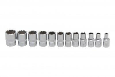 Hlavice 1/4" nástrčné, 12-hran, palcové 12ks - BGS 2755