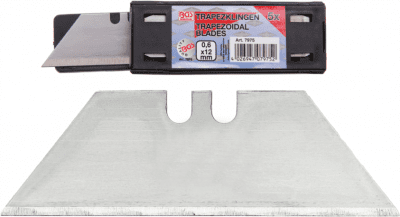 Trapézové čepele - břity pro vysouvací nůž, 0,6 x 12 mm, 5 kusů - BGS 7975