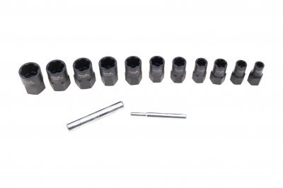 Hlavice 1/2" a 3/8" na poškozené šrouby, velikosti 8-21 mm, sada 13 ks - ASTA