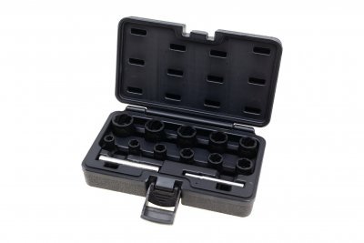 Hlavice 1/2" a 3/8" na poškozené šrouby, velikosti 8-21 mm, sada 13 ks - ASTA