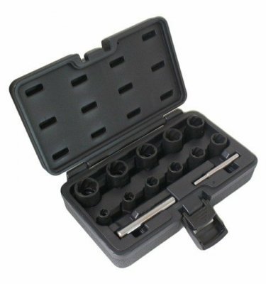 Hlavice 1/2" a 3/8" na poškozené šrouby, velikosti 8-21 mm, sada 13 ks - ASTA