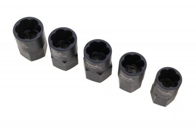 Hlavice 1/2" a 3/8" na poškozené šrouby, velikosti 8-21 mm, sada 13 ks - ASTA
