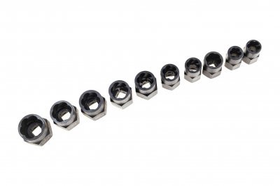 Hlavice 3/8” na poškozené šrouby a matice, velikosti 9-19 mm, sada 10 ks - SATRA
