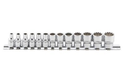 Hlavice multiprofilové 1/4", velikosti 4-14 mm, sada 13 ks, univerzální - BGS 2150