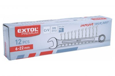 Očkoploché klíče 6 - 22 mm, sada 12 ks - EXTOL PREMIUM EX6333