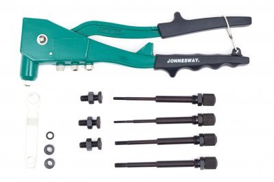 Nýtovací kleště na trhací nýty 2.4, 3.2, 4, 4.8 mm a maticové nýty M3-M6 - JONNESWAY V1102