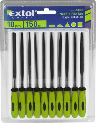 Pilníky jehlové 150 mm, různé druhy, sada 10 ks - EXTOL CRAFT EX8801
