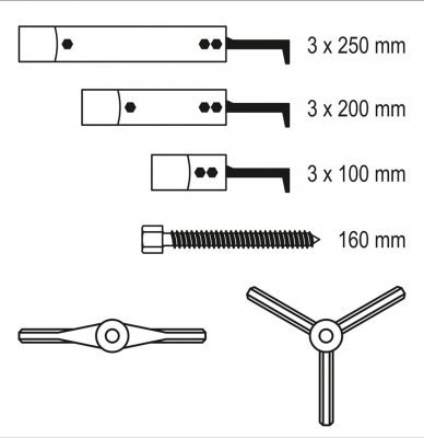 Stahovák ložisek a ozubených kol dvou a tří ramenný 100-250 mm YATO YT-25105