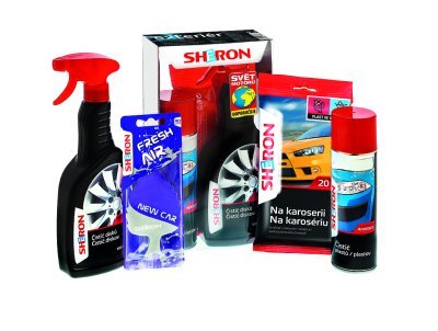 Dárková sada EXTERIÉR SHERON - čistič disků a vnějších plastů, vlhčené ubrousky