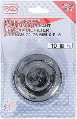 Hlavice na povolování olejových filtrů 74 - 76 mm, 15 hran, FORD, VW - BGS 1039-74-76