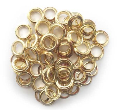 Náhradní oka 12 mm pro krycí plachty, kov, sada 50 ks