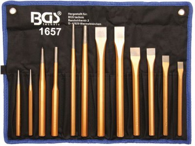 Vyrážeče, sekáče a důlčík, sada 12 dílů - BGS 1657