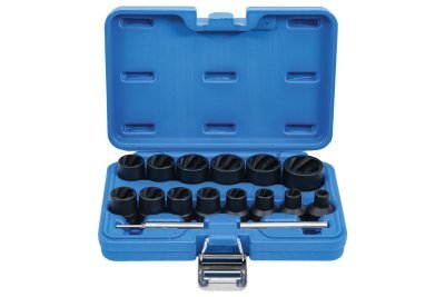 Hlavice 1/2" na poškozené šrouby vel. 8-27 mm, sada 16 ks - BGS 5269