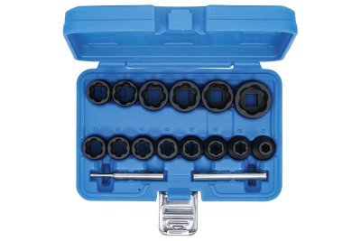 Hlavice 1/2" na poškozené šrouby vel. 8-27 mm, sada 16 ks - BGS 5269