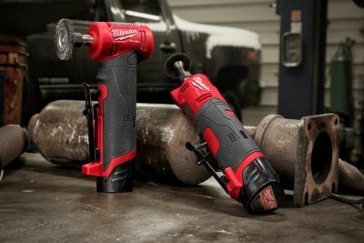 Aku pravoúhlá vřetenová bruska 12 V, 2x baterie 2 a 4 Ah - Milwaukee M12 FDGA-422B FUEL
