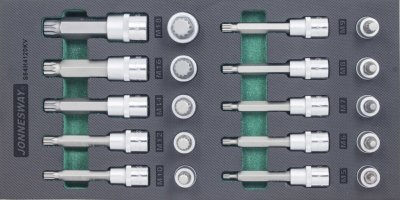 Modul pěnový - zástrčné hlavice XZN 1/2", M5 - M18, 20 ks - JONNESWAY S64H4120KV