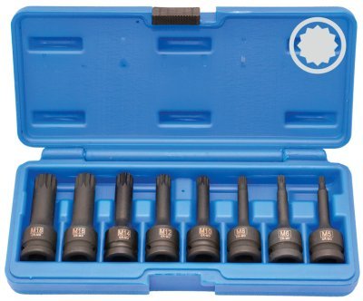 Sada kovaných prodloužených hlavic XZN 1/2", velikosti M5-M18
