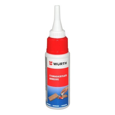 Kyanoakrylátové vteřinové lepidlo, univerzální, 50 g - Wurth 0893099051