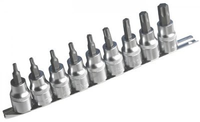 Zástrčné hlavice TORX 1/2", T20 - T60, sada 9 kusů na liště - ASTA