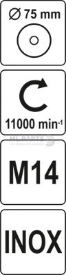 Rotační drátěný kartáč 60 mm nerez M14 YATO YT-4768