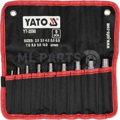 Sada průbojníků na kůži 9 kusů YATO YT-3590