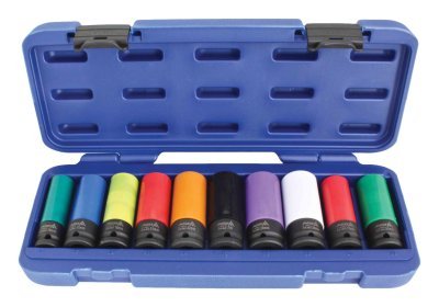 Nástrčné hlavice pro rázové utahováky 1/2", 15-24 mm, sada 10 ks A-WN1210