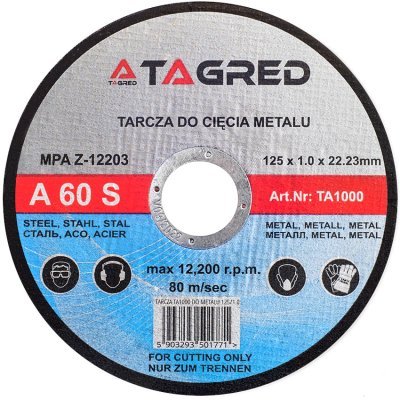 Tagred TA1000 řezný kotouč do kovu 125x1.0
