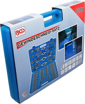 Závitníky a očka metrické, velikosti M2-M18, sada 110 ks, wolfram - BGS 1900