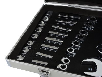 Sada ráčnových očkoplochých klíčů 6 - 32 mm, 22 ks v kufříku