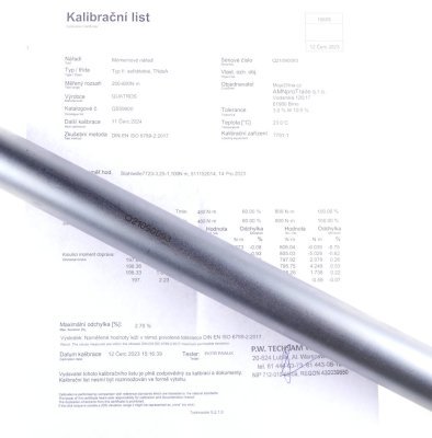 Momentový klíč 3/4" 200-800 Nm, zvýšená přesnost 3 %, s certifikátem - QUATROS QS59800