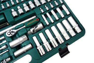 Velká sada ručního nářadí, hlavic 1/4" a 1/2" (gola sada), 127 ks - JONNESWAY S04H524127S