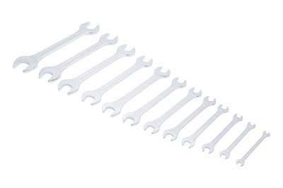 Klíče ploché otevřené, dvoustranné, 6 x 7 - 30 x 32 mm, sada 12 kusů
