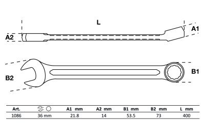 Klíče očkoploché CrV (různé velikosti 6-50mm) - BGS, Velikost: 12 mm