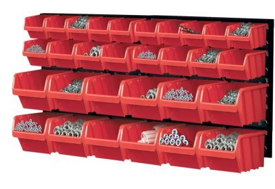 Závěsná stěna, držák s 30 boxy, 800x195x392 mm, plast - ORDERLINE
