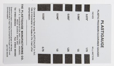 Plastigage-měření tolerance ložisek (různé velikosti), Rozměr: 0.175-0.5 mm