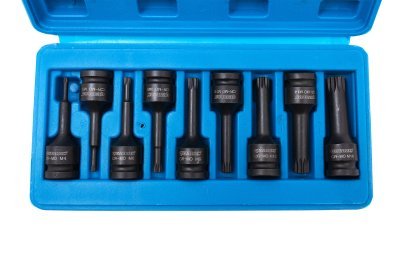 Sada zástrčných úderových hlavic XZN, 1/2", M4 - M16, 9 kusů - QUATROS QS50010