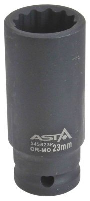 Hlavice nástrčné úderové 1/2", 12hranné, prodloužené 78 mm, různé rozměry - ASTA, Velikost: 24 mm