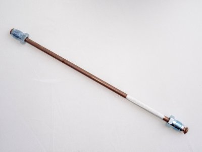 Brzdové trubky 4,75 mm, s holendry typu F, zapertlované, měď/nikl, různé délky, Délka: 1000 mm