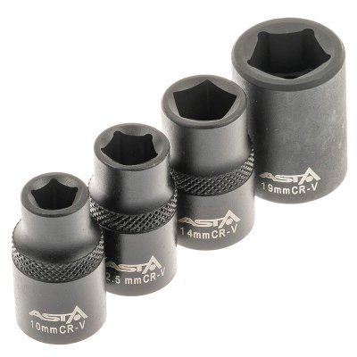 Hlavice na brzdové třmeny 1/2", 10 - 19 mm, sada 5 kusů - ASTA