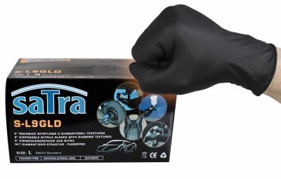 Nitrilové rukavice, nepudrované, s diamantovou texturou, různé velikosti, 100 ks - SATRA, Velikost: L