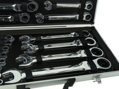 Očkoploché kloubové klíče s ráčnou, 6 - 32 mm, sada 22 kusů, v kufříku