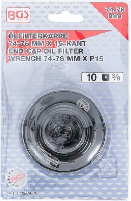 Hlavice na povolování olejových filtrů 74 - 76 mm, 15 hran, FORD, VW - BGS 1039-74-76