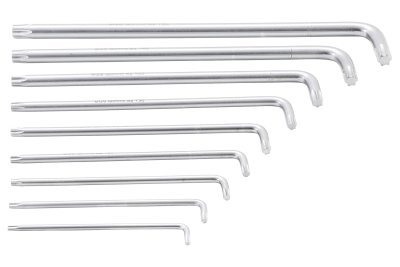Klíče TORX profil, velikosti T10 až T50, sada 9 ks - BGS 793