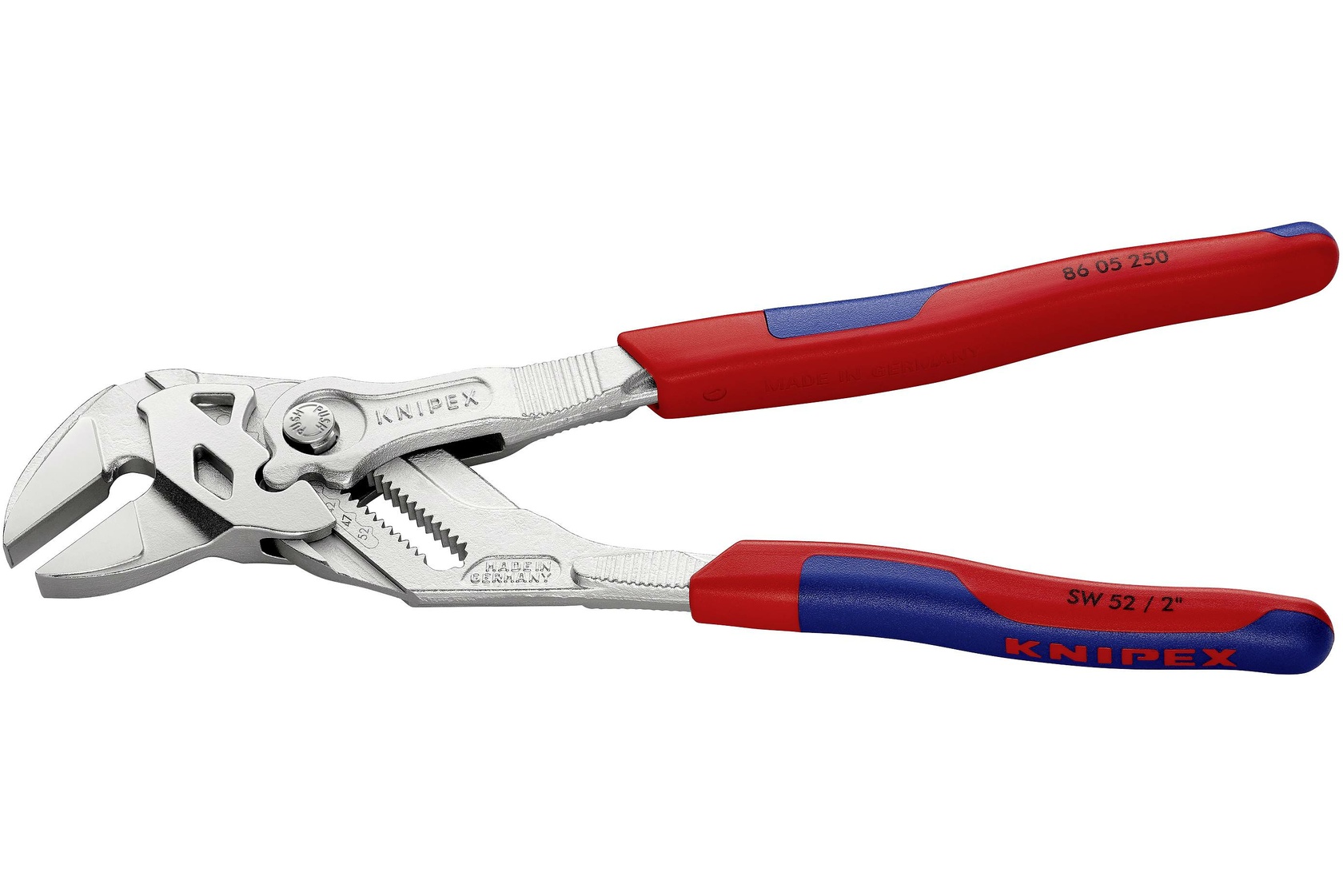 Kleště na šrouby - univerzální klíč, velikost až 52 mm, délka 250 mm - KNIPEX 86 05 250