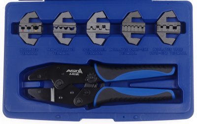 Kleště krimpovací, na elektrické konektory 0,5 - 16 mm, 5 výměnných matric - ASTA