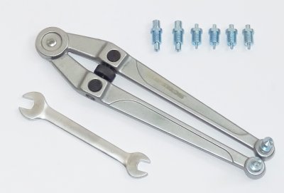 Nastavitelný klíč na matice s otvory, rozsah 21-90 mm, s adaptéry - QUATROS QS50268