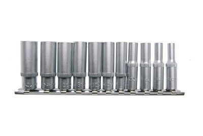 Hlavice palcové 1/4" prodloužené, velikosti 3/16 až 1/2", sada 11 ks - BGS 2429